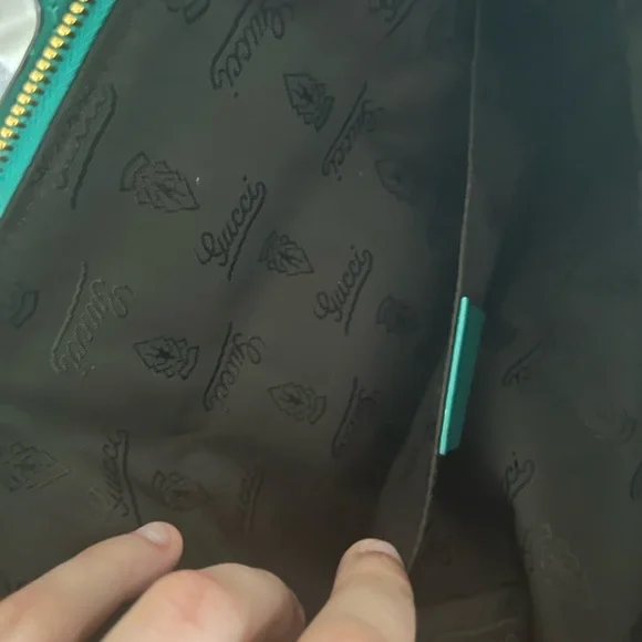 Gucci Green Leather Bamboo Detail Tassel Lucy Fold Over Clutch - Picture 8 of 8